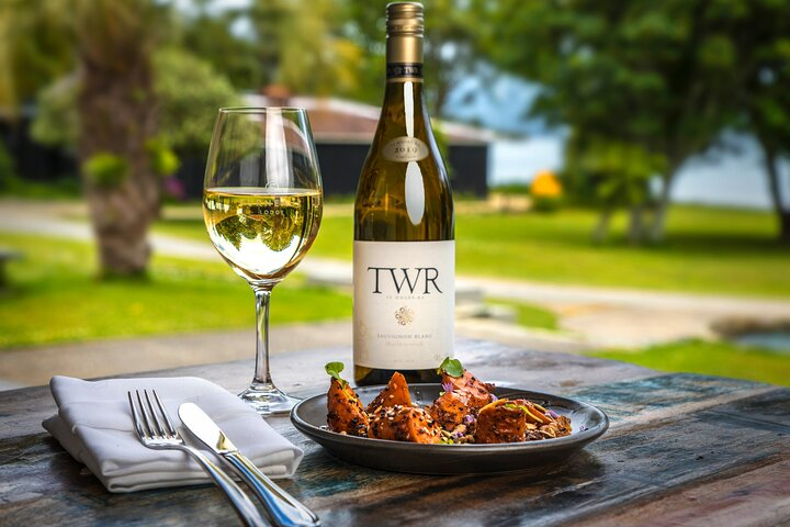 Meal with wine at Furneaux Lodge